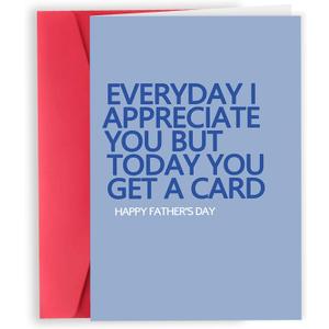 2 x Blue Fathers Day Cards Gift for Dad, Father's Day Cards Gifts from Daughter Son, Funny Fathers Day Cards