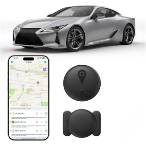 GPS Tracker for Vehicles - Car Tracker Device Hidden for Vehicles, Real-Time Mini Tracker Device for Vehicles, No Monthly Fee Subscription No SIM Card Required(Available for Android and iOS) (Black)