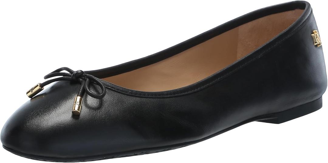 Lauren Ralph Lauren Women's Jayna Flat, Black, 6