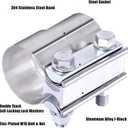 2.25 Inch Exhaust Clamp, 2 1/4 inch Lap Joint Exhaust Band Clamp Sleeve Coupler Stainless Steel (1Pc)