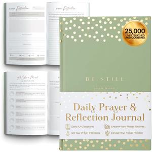 Daily Prayer Journal with Prompts | 90-Day Guided Devotional & Scripture Reflection | Bible Study and Spiritual Growth Tracker | Undated Faith Planner, 5.5x8" - Sage Green Dotted