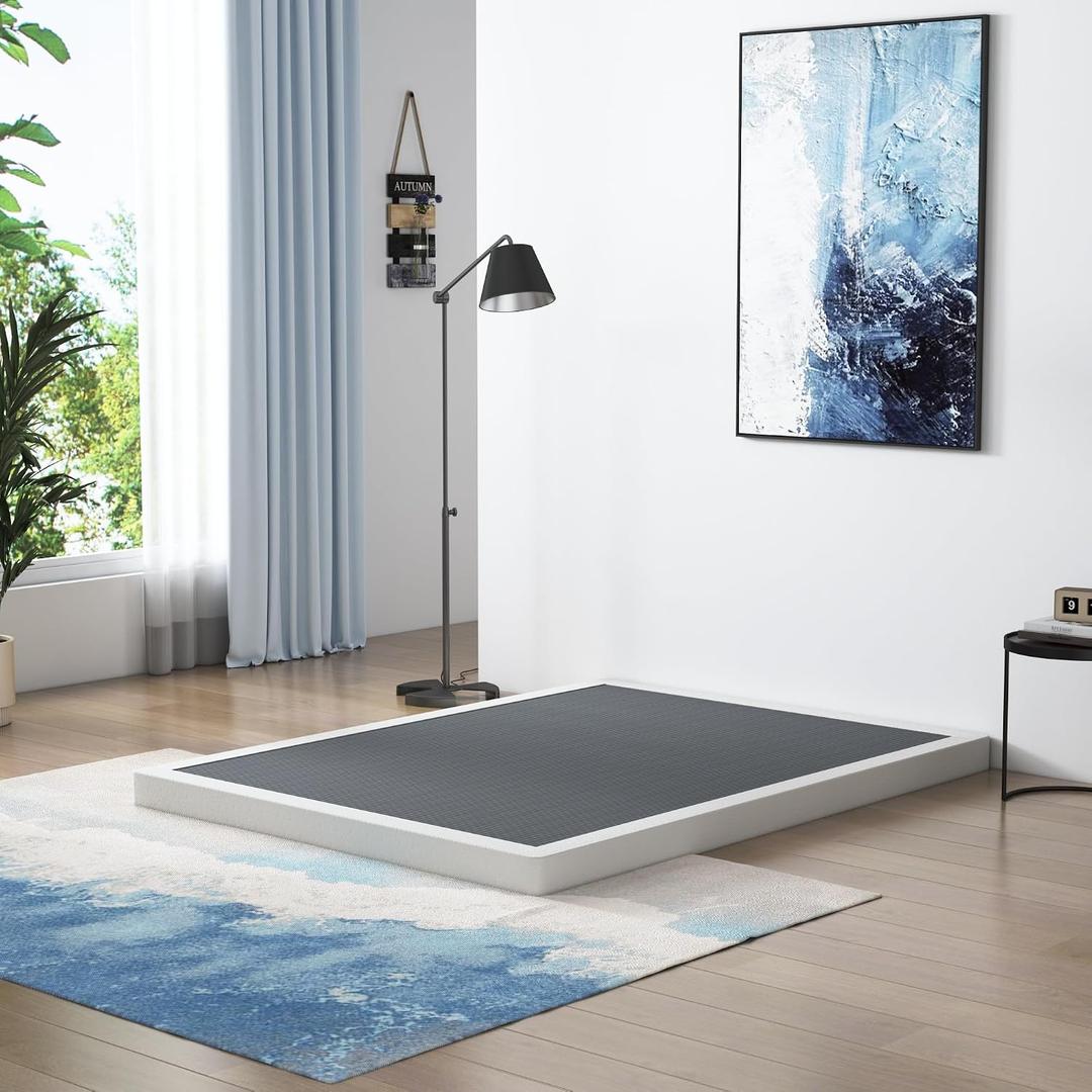 Vehowy Low Profile Box Spring Full Size, 3 Inch Box Spring for Full Bed, Heavy Duty Mattress Foundation, Metal Bed Base,Non-Slip,Easy Assembly