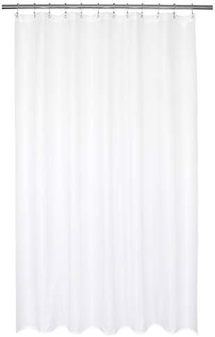 Barossa Design Waterproof Fabric Shower Curtain or Liner Microfiber 72" W x 74" H - Hotel Quality, Machine Washable, White Shower Curtain Liner for Bath Tub, 72x74 Inches