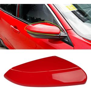 Moonlinks Compatible with 2016-2021 Honda Civic Passenger Side Mirror Cover Replacement,Red Mirror Cap for 10th Gen Civic,2019-2022 Insight,Right Side(1PC)