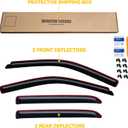 in-Channel Rain Guards for 2009-2018 Dodge Ram 1500 Crew Cab, 2010-2025 Ram 2500 3500 Crew & Mega Cab, 2019-2024 Ram 1500 Classic Crew Cab, Window Visor Shields Vent Deflector Shade Wind Dark Smoke