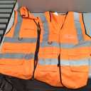 XPCARE 2-Pack Hi Vis Reflective Safety Vest with Pockets, High Reflective Strips Zipper Work Vest for Men and Women, Orange(X-Large)