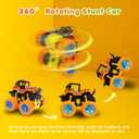 Monster Truck for Boys 3 4 5 6 7 Year Old,4 Pack Push and Go Friction Powered Car Toys, Double-Directions Inertia Pull Back Vehicle Set,Birthday Party Gift for Kids