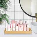 MAONAME Gold Vanity Tray, Plastic Decorative Tray, Rectangular Trays with Handles, Narrow Bathroom Trays for Toilet Tank, 13.8" X 6" X 1.57"