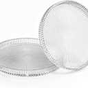 2 Pack Round Glass Serving Trays - Clear Serving Tray for Breakfast, Desserts, Jewelry & Perfume Display,10 Inches Diameter Glass Tray, Home Decoration