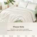 Litanika Ivory Comforter Set King Size, 3 Pieces Lightweight Solid Bedding Comforter Set, All Season Fluffy Bed Set (104x90In Comforter & 2 Pillowcases)