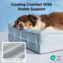 Bedsure XL Dog Bed for Extra Large Dogs - Orthopedic XLarge Dog Cat Cooling Bed Washable, Comfort Dogs Couch Sofa with Waterproof Removable Cover, Pet Bed with Nonskid Bottom, Cooling Blue, 42"