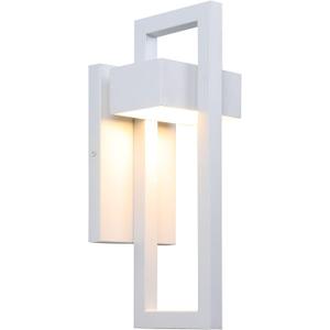 LamQee Outdoor Wall Lights Modern Exterior Lighting Fixtures, 3000K Integrated LED Outdoor Wall Sconce Lighting, Matte White Outside Wall Mount Lights for House Front Door Porch Garage Patio 1 Pack