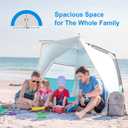 Wolfwise Instant Beach Tent Sun Shelter with Zippered Extendable Porch for Privacy, Portable with Carrying Bag, Easy Setup Pop up Beach Shade for 3-4 Person, 85 x45x49 IN, Blue