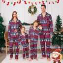 ANGELGGH Family Christmas PJs Matching Sets Long Sleeve Festival Party Pajamas Holiday Warm Sleepwear Couples Button Loungewear (Women, L, Striped Snowman)