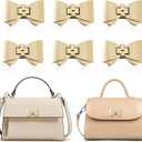 6 Pieces Bowknot Closure Turn Lock Clasp, Metal Purse Twist Turn Locks Purse Bag Closure Clasp for DIY Purse Handbag Making Accessories (Gold)