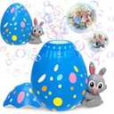 Bubble Machine for Toddlers,Rabbit Bubble Machine for Kids,Automatic Bunny Egg Bubble Blower,Outdoor Toys Easter Baskets Stuffers Gift for Age 3 4 5 6 7 8 Years Old Boys Girls (Blue)