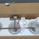 Brushed Nickel Bathroom Vanity Light 3 Lights Bathroom Light Fixtures Over Mirror with Clear Glass Shade 22.4 inch Wall Sconces Lighting Bath(Exclude E26 Bulb)