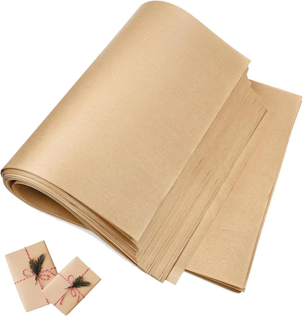 15”x 20”Kraft Paper Sheets Bulk Brown Paper Large Craft Paper for Arts, Drawing, DIY Projects, Brown Wrapping for Gift Shipping Packaging 200 Sheets