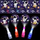 28 Pack Valentines Day Classroom Gifts for Kids - Valentines Day Cards with Space Astronaut Theme LED Finger Lights, Valentines Party Favors School Class Exchange Prizes for Boys Girls