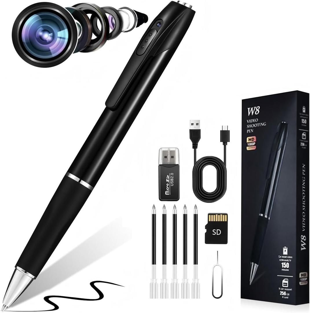 Mini Hidden Camera Pen，Nanny Cam Mini Security Cameras，Long Battery Life，Easy to Use，Micro Pen Camera for Capture Important Moment