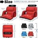 yeyeeyyee Wide Stadium Seats with Back Support, Exclusive Sofa Style Design Extra Thick Bleacher Chairs with Back and Cushion, 6 Reclining Positions - Ultimate Comfort for Sports Events (Red, 25"), Extra Wide - Width 25 Inches