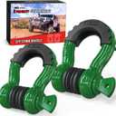 Nilight 2 Pack 3/4" D-Ring Shackle with 7/8" Screw Pin 41,887lbs Break Strength, Heavy Duty Off Road Recovery Shackle with Isolators Washers for Use with Tow Strap, Winch, Off-Road Jeep Truck Vehicle