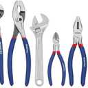 WORKPRO Large Pliers & Wrench Set 6-Piece (10" Water Pump, 10" Slip Joint, 8" Long Nose, 8" Linesman, 6" Diagonal, 8" Adjustable Wrench) for DIY & Home Use, W001329A