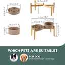Havniva Ceramic Raised Slow Feeder Dog Bowl Set, Elevated 7.3inch Bowl and 8.2inch Puzzle Slow Dish with Wooden Stand for Medium and Large Dog, Anti-Gulping (2X Brown Coffee+ Stand)