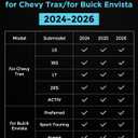 All Weather Rubber Floor Mats for Chevy Trax 2026 2025 2024 LS/LT/ACTIV/1RS/2RS, Trunk Mat Cargo Liner Custom Fit for Front & 2nd Row Backseat, Heavy Duty TPE Black Car Accessories for Buick Envista, Set name: for Trax 2024-2026