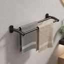 Black Double Towel Bar, Hand Towel Rack for Bathroom Wall Mounted Towel Hanger, Matte Black Bath Towel Rod,20 Inch