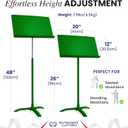 Manhasset Music Stand For Sheet Music - 48 Symphony Model - 4801MGN - Long Lasting, Durable Manhasset Stand - Adjustable Height - 20" by 12