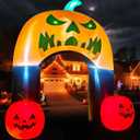 10FT Halloween Inflatable Archway Pumpkin Arch, Giant Pumpkin Blow Up Built-in 7 LED Lights for Yard Halloween Archway Inflatables Outdoor Yard Decoration for Lawn, Porch, Garden Party