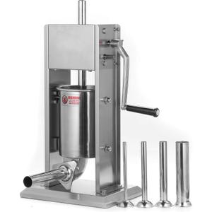 Stainless Steel Vertical Sausage Stuffer,Sausage Stuffer Machine,Sliver,Dual Speed, Easy Clean Up Sausage Maker (7Lb/3L),Deer Processing Equipment,Maquina Para Hacer Churros Stainless Steel Vertical Sausage Stuffer,Sausage Stuffer Machine,Sliver,Dual Speed, Easy Clean Up Sausage Maker (7Lb/3L),Deer Processing Equipment,Maquina Para Hacer Churros