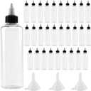 30 PCS 10 oz Plastic Squeeze Bottles, Round Dispensing Bottles with Twist Top Cap for Crafts, Kitchen, Household, Clear