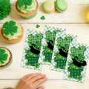 RiVolTa St Patricks Day Napkins - 100 Pcs Green Shamrock Lucky Clover Napkin Disposable Paper Cute Mouse Guest Cocktail Beverage Party Supplies Irish Holiday Dinner Decorative Table Home Kitchen Decor