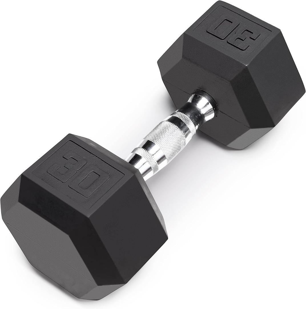 Marcy Inspire Rubber Hex dumbbell  -  30lb, Single Marcy Inspire Rubber Hex dumbbell  -  30lb, Single