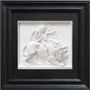 FOLKOR LIFE Cherub Angels Framed Wall Art Sculpture for Modern Classical Decor, Black and White Wall Decor Greek Mythology Cupid Classic Artwork Figurines for Room Decor, Gift for Anniversary