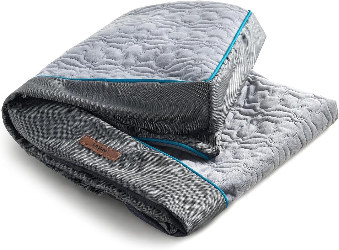 Lesure Dog Bed Cover Extra Large Washable Removable Cover for Orthopedic Pet Mat 44x32x4 Inches, Grey (XL)
