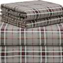 Pointehaven 180 GSM Luxury 100% Soft Cotton Printed Flannel Sheet Set, Twin, Derby - Warm & Cozy - Pre-Shrunk -Deep Pockets - Elastic All Around-Comfy Double Brushed  