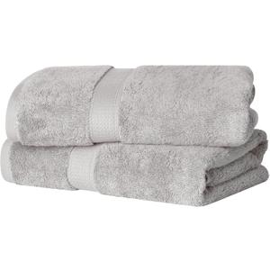 Superior Solid Egyptian Cotton Bath Towel Set, 30" x 55", Silver, 2-Pieces
