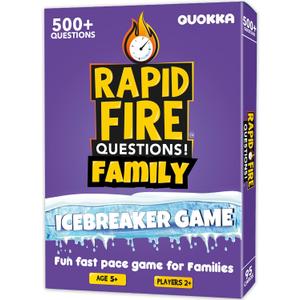 QUOKKA Family Conversation Cards Game - Break The Ice Game for Kids and Families - Icebreaker Cards with 500+ Questions - Family Game for Kids 8-12 - Perfect for Families Games Night I Travel Version
