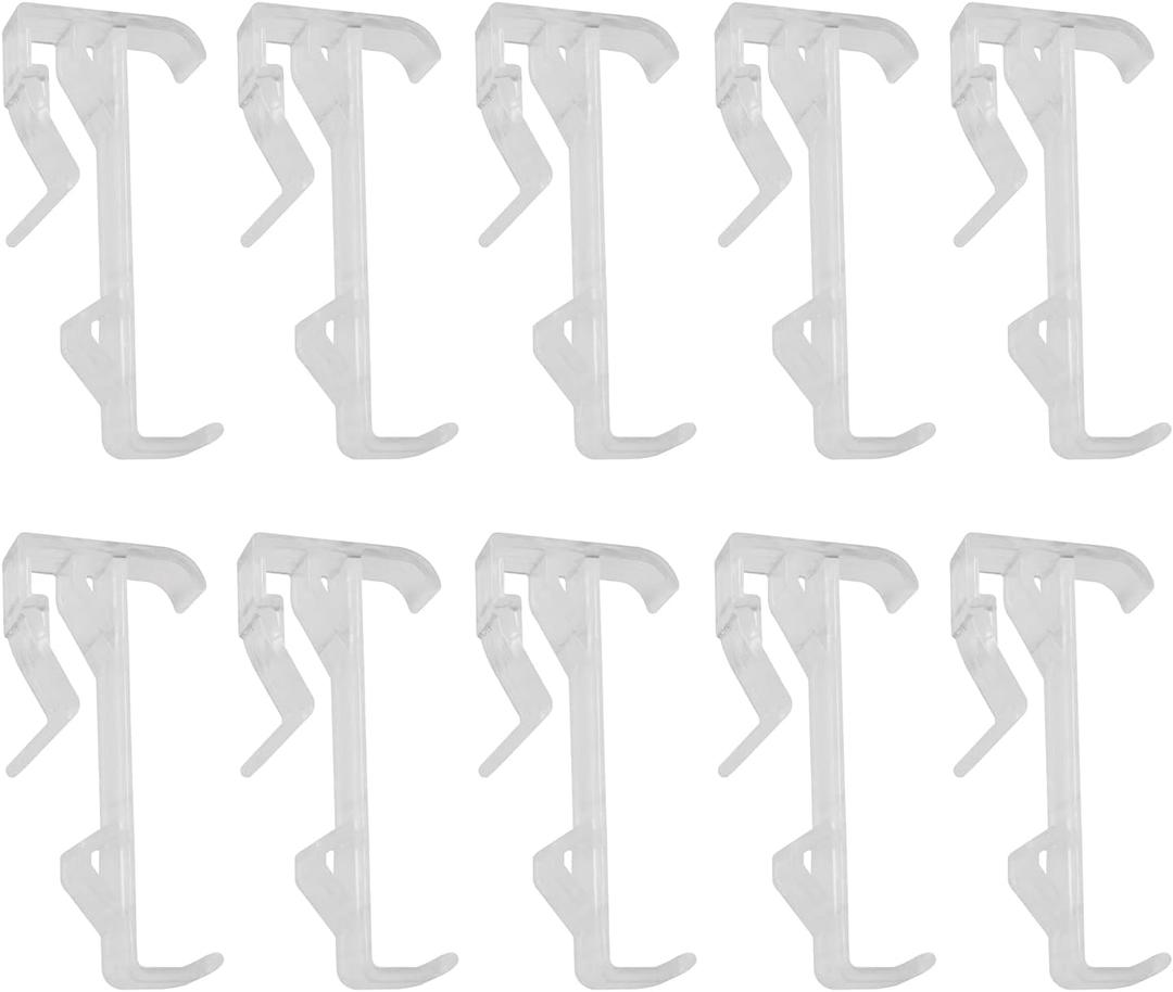 10PCS Blinds Clear Plastic Curtain Clips, Valance Clips for High Profile Blinds, 2'' Concealed Curtains, Venetian Blinds Positioning Clips