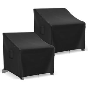 Richwon Adirondack Chair Covers Waterproof, Lawn Outdoor Chair Covers 1 Pack, Patio Chair Covers for Outdoor Furniture Fits up to 32W x 37D x 36H inches, Black