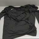 Bhome Maternity Photoshoot Dress Long Sleeve Sexy Cut-Out Backless Maternity Maxi Gown Photography Outfits (Black-upgraded Fabric), Size XL