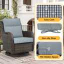 Outdoor High Back Chair Cushion, 2 Pack 44x21 inches Patio Chair Cushions Water Repellent Rocking Cushions Indoor Furniture Seat Pad, Black White Mini Check