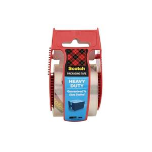 Scotch Heavy Duty Shipping Packaging Clear Tape, 1.5" Core, 1.88" x 22.2 Yard, Red Dispenser (142)