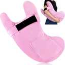 TrelaCo Post Shoulder Surgery Pillow with Pocket, Rotator Cuff Pillow Pain Relief for Sleeping, After Shoulder Surgery Must Haves for Arm Pressure Relief(Pink)