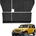 Backrest Mat Compatible with 2018-2024 Jeep Wrangler JL 4 Door 4X4(Fuel Version), Back Seat Protector Black TPE Trunk Liner Backrest Liner Rear All-Weather Protection for Wrangler Accessories
