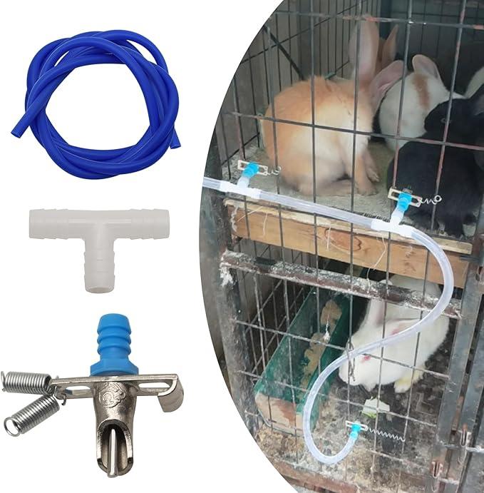 Automatic Rabbit Watering System Kit Include 10 Nipple Drinker Feeders,ID 5/16'' Hose,Barb Valve Fitting to G 1/2'' Thread Connector,Rodent Poultry Watering System Bucket Connector
21 Feet
