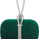 CARIEDO Women's Rhinestones Evening Handbag Crystal Clutch Bridal Purse for Wedding Prom Night Out Party (Jm8700-green)